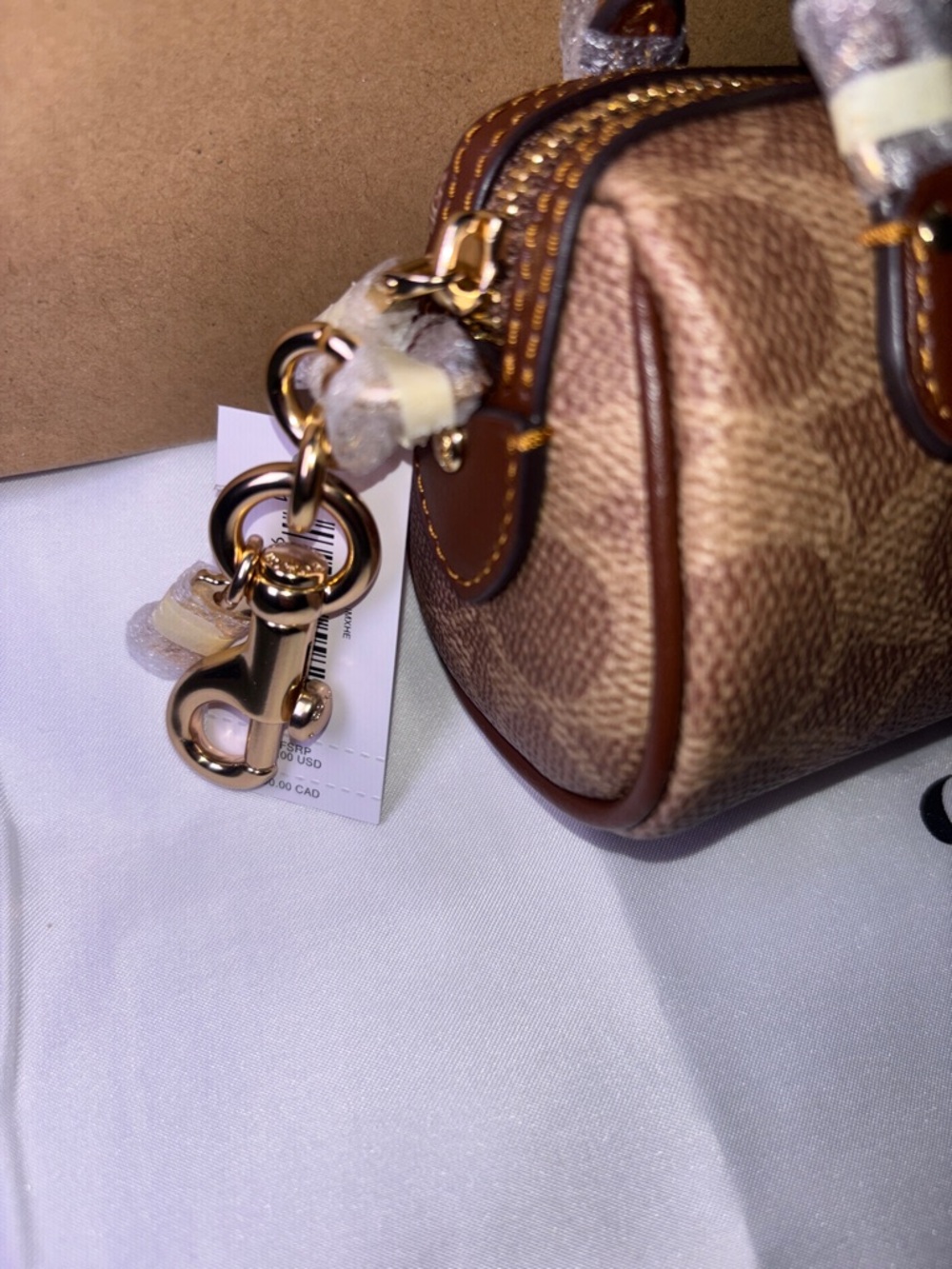 Coach Mini Rowan Bag Charm In Signature Canvas - Picture 4 of 10